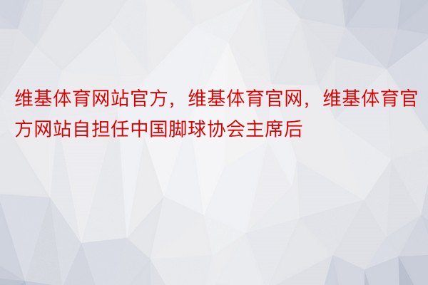 维基体育网站官方，维基体育官网，维基体育官方网站自担任中国脚球协会主席后